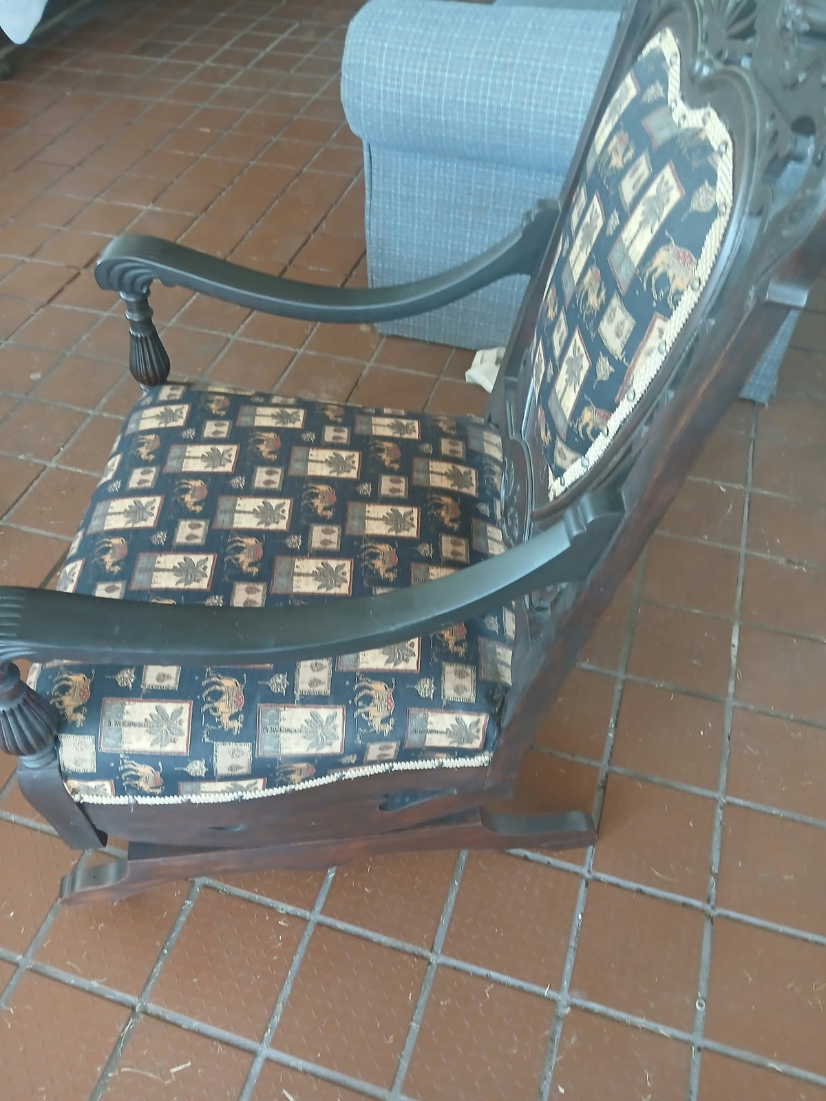 Antique Carved Wooden Armchair