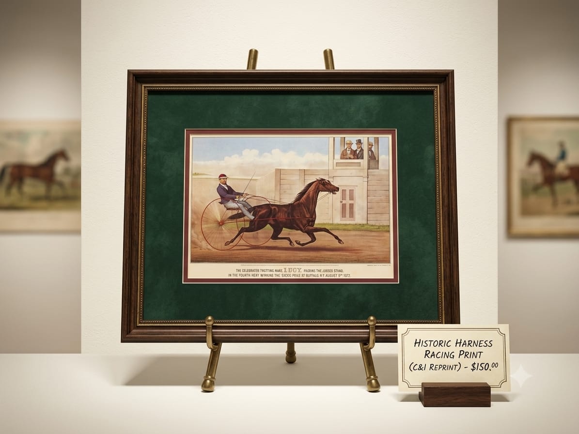 "The Celebrated Trotting Mare I. Boy" Historic Harness Racing Print