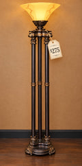 Ornate Bronze Torchiere Floor Lamp