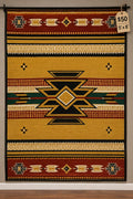 Southwestern Aztec Diamond Tapestry Rug (Gold/Black) — 5' x 8'