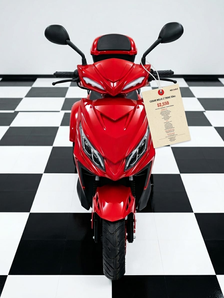 Red Castle Mojo Z 50cc Trike Scooter