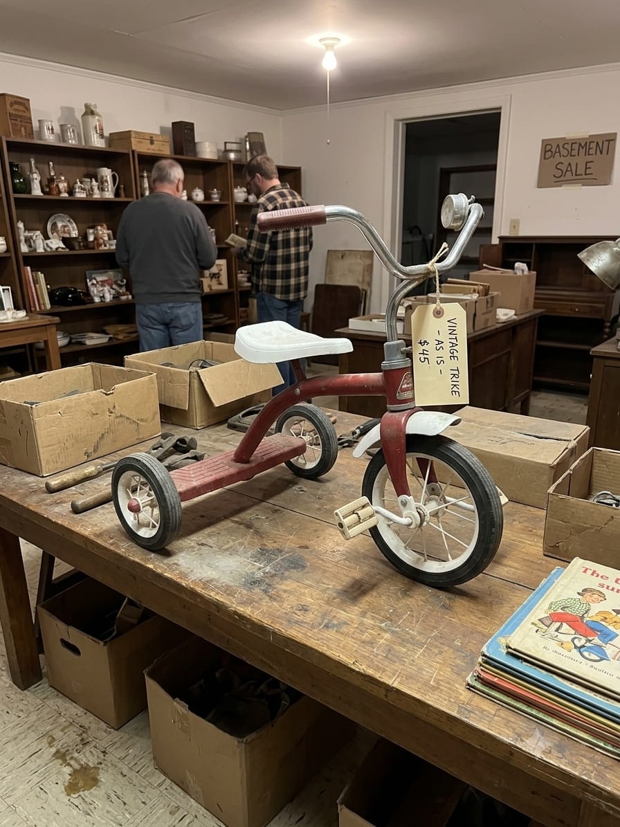 Vintage Kids' Red & White Tricycle