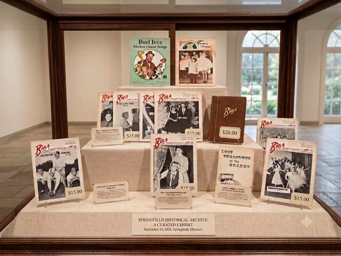 Vintage Bias Yearbooks, Programs & Burl Ives Record Collection