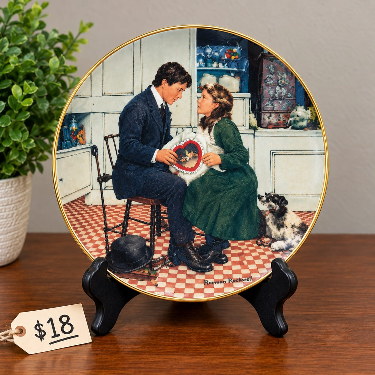 Norman Rockwell "Sweetheart" Valentine Collector Plate